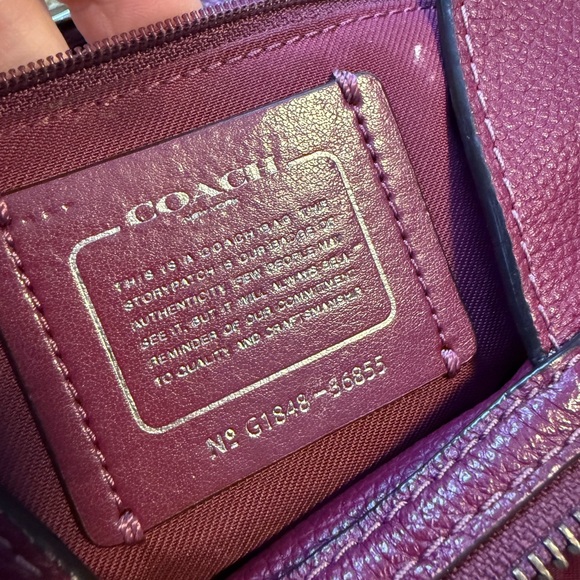 Coach Turnlock Edie Leather shoulder bag polished pebble Burgundy/gunmetal - Picture 5 of 5